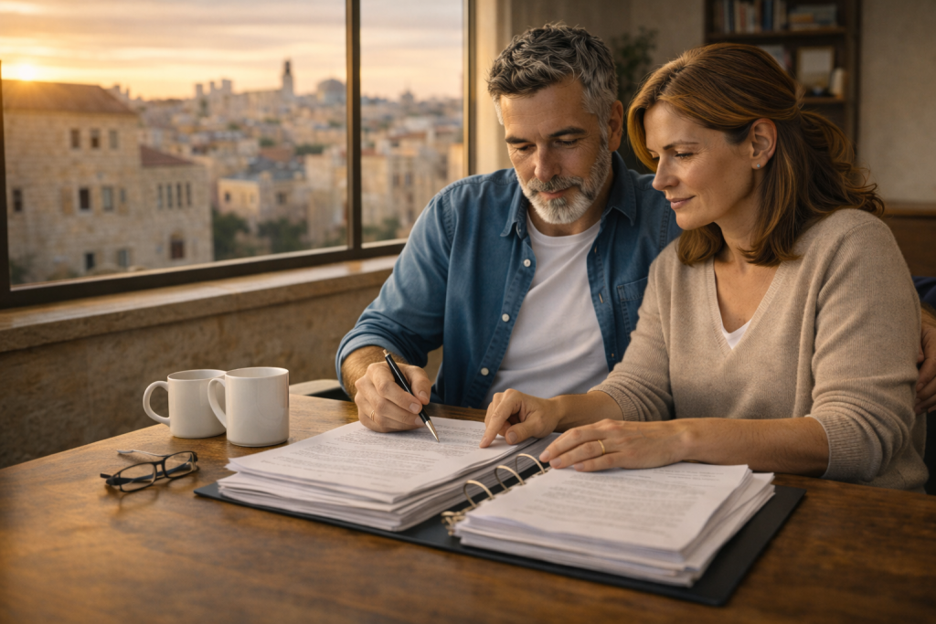 זוג צעיר מתכנן את העתיד ומבטיח שליטה באמצעות ייפוי כוח מתמשך
