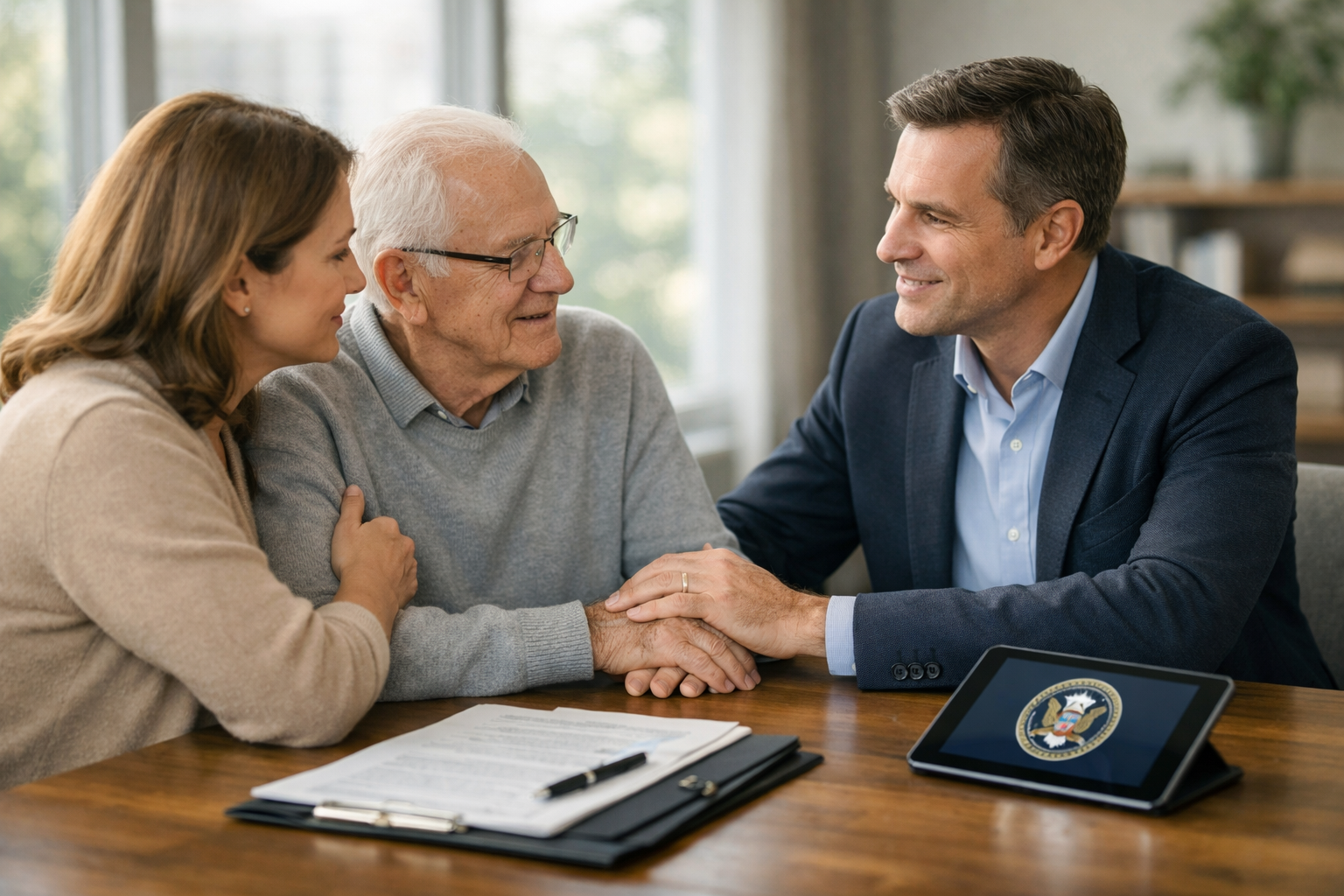 משפחה עם עורך דין מחליטים על הפעלת ייפוי כוח מתמשך