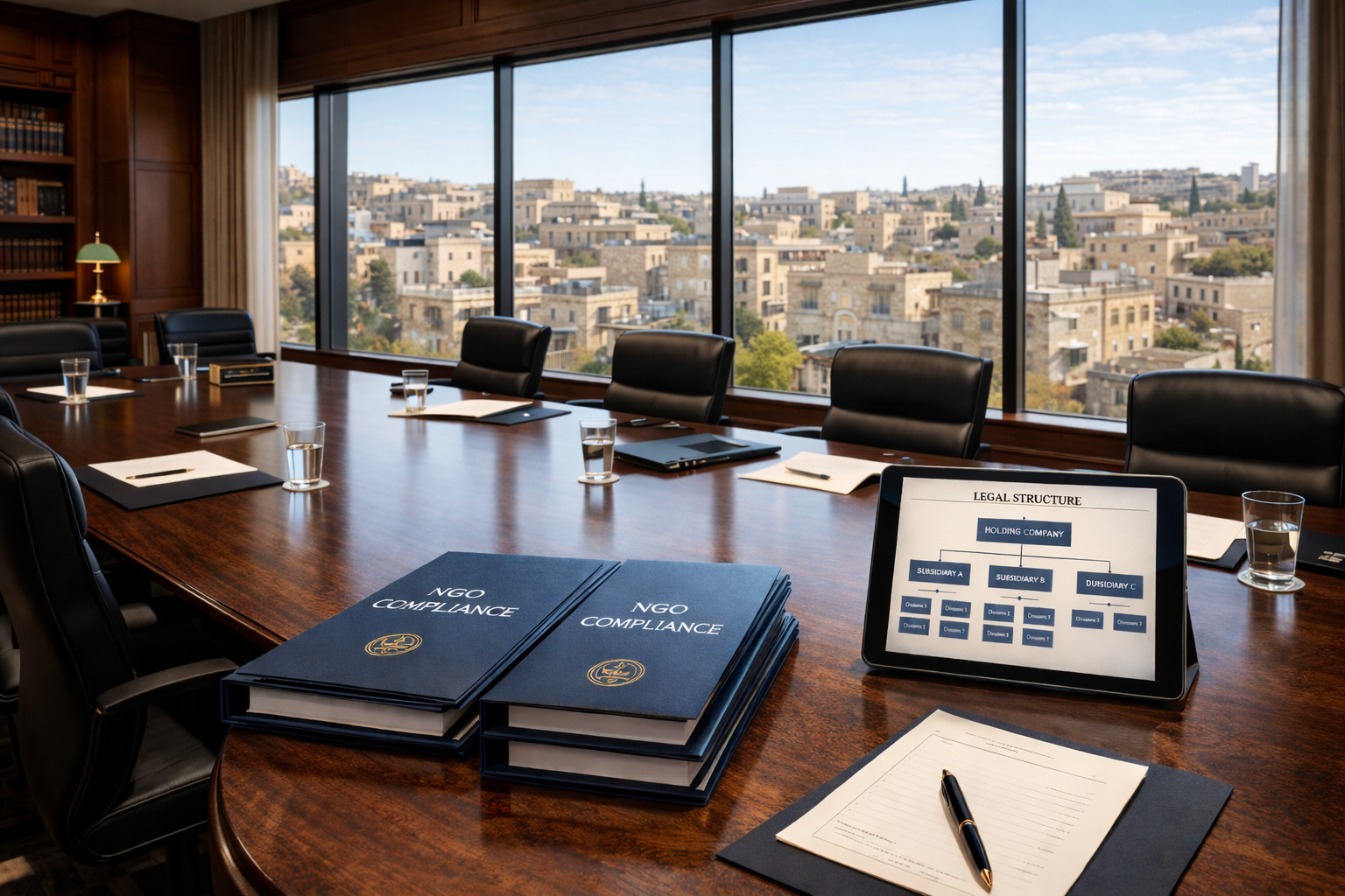 חדר ישיבות משפטי עם נוף ─ ירושלים