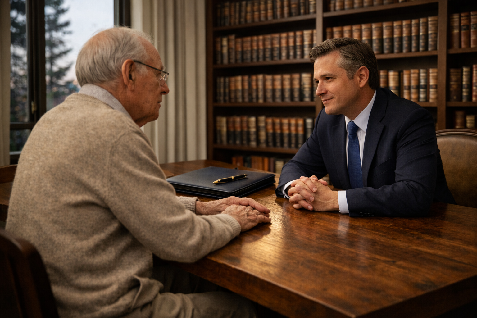 עורך דין טיפול סוף החיים עם לקוח מבוגר