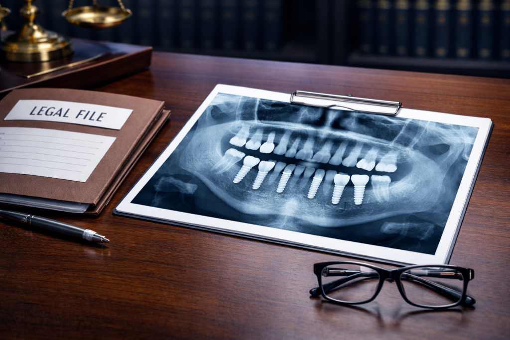 רשלנות רפואית בהשתלות שיניים - צילום שיניים על שולחן העורך דין